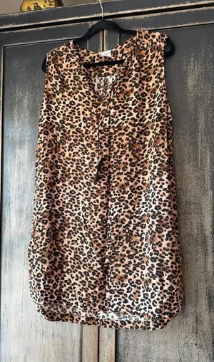 Beach Lunch Lounge sleeveless shift dress in a brown and black leopard print XL thumbnail 1