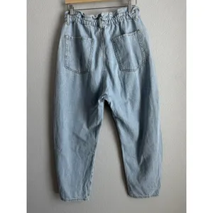 ZARA Women's Size 10 Ultra‎ High Waisted Paper Bag 90's Y2K Barrel Denim Jeans thumbnail 8