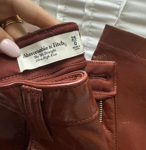 Abercrombie Ultra High Rise 90s Straight Leather Pants thumbnail 2