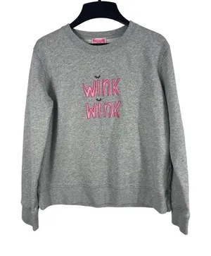 Kate Spade Wink Wink Sweatshirt Womens Small Gray Graphic thumbnail 1