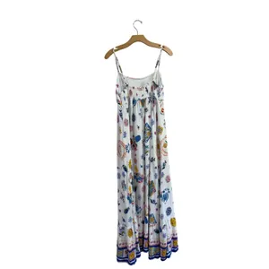 Anthropologie Label of Love Portofino Maxi Dress XL White Floral Linen Boho thumbnail 4