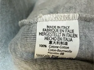 Brandy Melville Italy light grey cotton ruffled long sleeve crop top shirt thumbnail 6