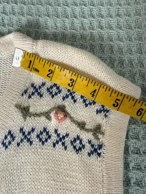 Vintage Hand Embroidered Christopher & Banks Sweater Vest Large Ivory Floral 90s thumbnail 6