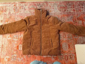 Corduroy Puffer Coat Brown thumbnail 1