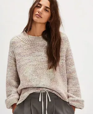 FREE‎ PEOPLE Cotton Candy Pullover Sweater Gardenia Blossom Combo Size Medium thumbnail 1