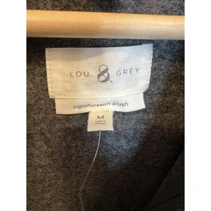 Lou & Grey Signaturesoft Sweatshirt Medium Quarter Zip Charcoal Loungewear NWT thumbnail 6