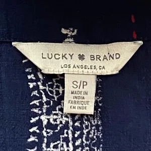 LUCKY BRAND Blue Boho Bandana Bohemian Pullover Blouse ~ Women's SMALL thumbnail 9