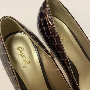 Qupid‎ | Crocodiles Embossed Open Toe Heels Size 8 A18 thumbnail 6