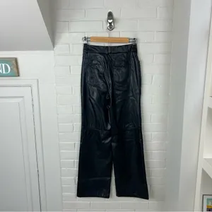 SHEIN Black Faux Leather Straight Leg Pants Size XS thumbnail 8