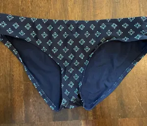 Aerie Bikini Bottom Small Swimsuit Hipster Navy Blue Diamonds Full Coverage thumbnail 1
