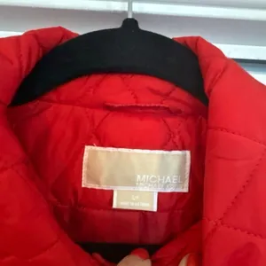 Michael Michael kors red quilted silver clasp jacket size small thumbnail 4