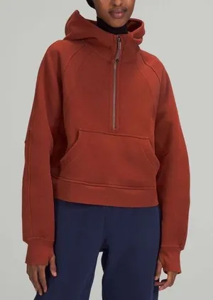 Lululemon Women’s M/L Scuba Oversized Half Zip Hoodie Date Brown Comfy‎ Cozy New thumbnail 1