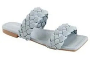Braided Strap Square Toe Sandals Blue Size 7.5 thumbnail 1