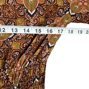 Anthropologie Fig And Flower Maxi Dress L Petite Multi Paisley Sheer Tiered Boho thumbnail 7