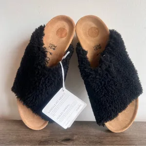 PAPILLIO NEW Women's Namica Teddy Shearling Wedge Slide Size 39 aka 8 #030A thumbnail 6