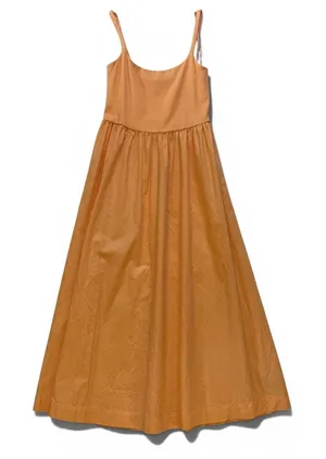 Old Navy Sunfish Orange‎ Midi Dress Small Cotton Fit Flare Summer Sundress thumbnail 1