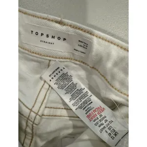 Topshop Jeans Women 29** White High Rise Raw Hem Travel Coastal Cottage Vacation thumbnail 3
