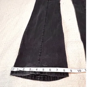 Free People We The Free Slim Pull On Flare Jeans Black 24 thumbnail 2