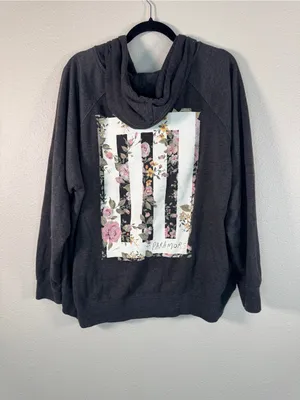 Paramore Merch Grey Hoodie Sweatshirt Womens 3X Graphic Print Oversized thumbnail 4