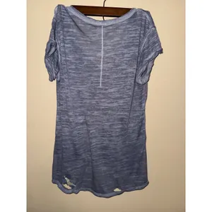 We The Free Free People gray Space Dye Distressed V-Neck‎ High Low Tee Small thumbnail 6