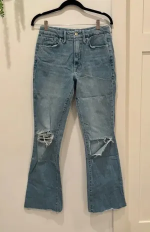 Good American Womens Denim High Rise Jeans Bootcut Distressed Size 8/29 RN151301 thumbnail 1