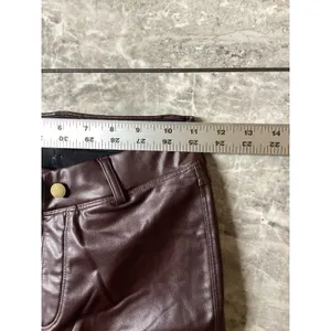 Halara NWOT Womens Faux Leather Flare Pants Chocolate Brown High Waisted XS thumbnail 2