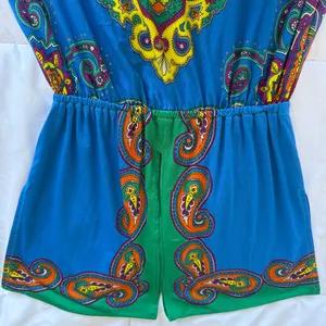 Vibrant Boho Paisley Mini Dress 🌈 Deep V Neck Festival Summer Dress | Blue & Green Statement Piece | Size S (Forever 21) ✨ thumbnail 5