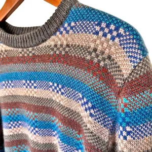 VTG Saturdays Generation Womans Crew Neck‎ Knit Sweater L Geometric Grandma Cozy thumbnail 3