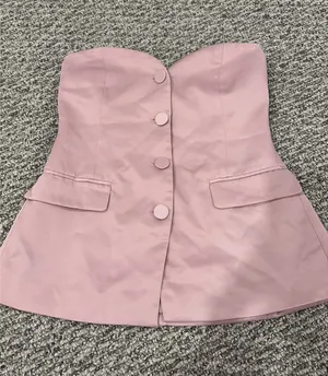 ZARA Strapless Button Down Top thumbnail 1
