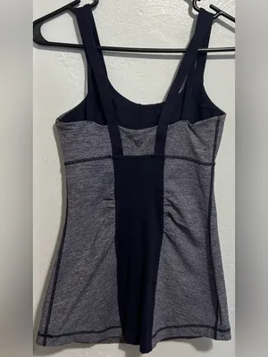 Lululemon Active Strength Gray and Dark Purple Tank Top Size 4 thumbnail 4