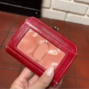 Fossil Red Leather Wallet thumbnail 3