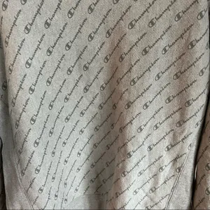 Champion Gray Reverse Weave All Over Logo‎ Pullover Sweater thumbnail 3