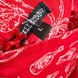 Hell‎ Bunny Red Nautical Print Halter Dress Womens Large Rockabilly Retro Pinup thumbnail 11