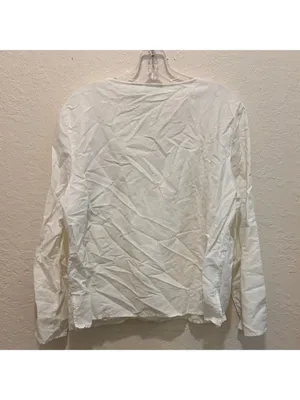 Yellow Floral Linen Blend Blouse cottagecore beach coastal boho embroidered thumbnail 5