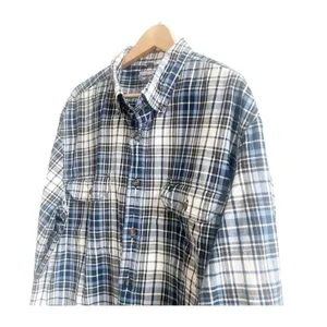 Carhartt Men’s Plaid Flannel Size XL Blue Black White Cotton Long Sleeve thumbnail 3