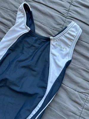 Speedo NWOT Piped Splice Wide Strap One Piece Swimsuit - Navy/White - 28 thumbnail 6