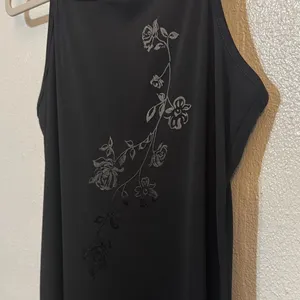 VTG 90s Y2K Black Floral Embroidered Maxi Dress Whimsigoth Fairy Goth Grunge thumbnail 4