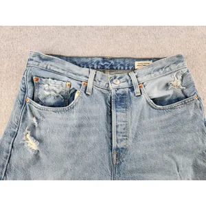Levis 501 Original Fit Distressed Jeans Button Fly 32x30 White‎ Label Denim thumbnail 7