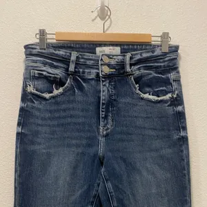 BKE Dark Blue Distressed Slim Fit High Rise Boot Cut Jeans - 30 thumbnail 3