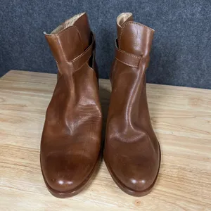 Rive Gauche Firenze Brown Leather Buckle Ankle Boots Made in Italy Size 39 thumbnail 2