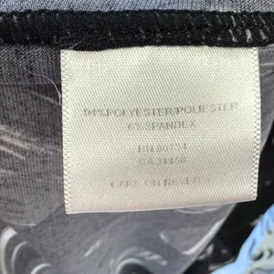 BCBGMAXAZRIA Black White Abstract Print Faux Wrap Dress Puff Sleeve V-Neck 034‎ thumbnail 7