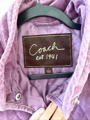 Coach Purple velvet coach jacket Size L thumbnail 9