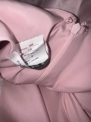 NWOT ALFRED SUNG ballet pink Bow Strap Satin Twill Trumpet Gown Sz 10 thumbnail 6
