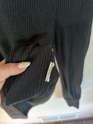 Abercrombie & fitch | black ribbed long sleeve cuffed top thumbnail 4
