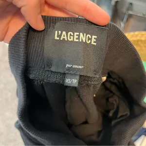 L'AGENCE Luxe Lounge The Moss Jogger Pant in Black thumbnail 4