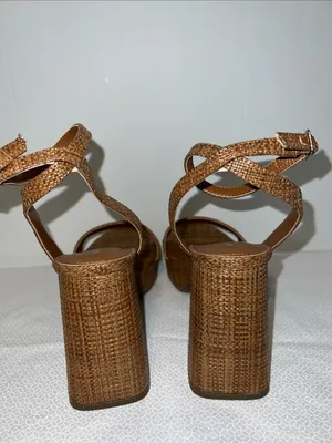 Marc Fisher Brown Woven Platform Block Heels thumbnail 4