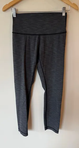 Lululemon Wunder Under High Rise Leggings Womens 6 Heather Black Athleisure thumbnail 1