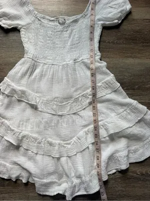 Altar'd State White Tiered Ruffle Mini Dress S thumbnail 4