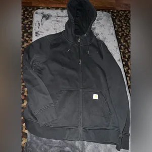 Carhartt Women’s Relaxed Fit Midweight Full Zip Hooded Sweatshirt in Black XL thumbnail 2