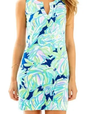 LILLY PULITZER Estrada Printed Knit Shift Dress In Resort Navy Uptown thumbnail 1